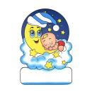 Geburtstafel Junge auf Mond - personalisierbar - 70x100cm