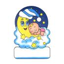 Geburtstafel Mädchen Mond - personalisierbar - 70x100cm