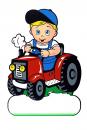Geburtstafel Baby Traktor rot - personalisierbar - 70x100cm